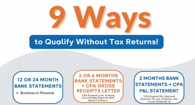 9 Ways To Qualify Without Tax Returns!